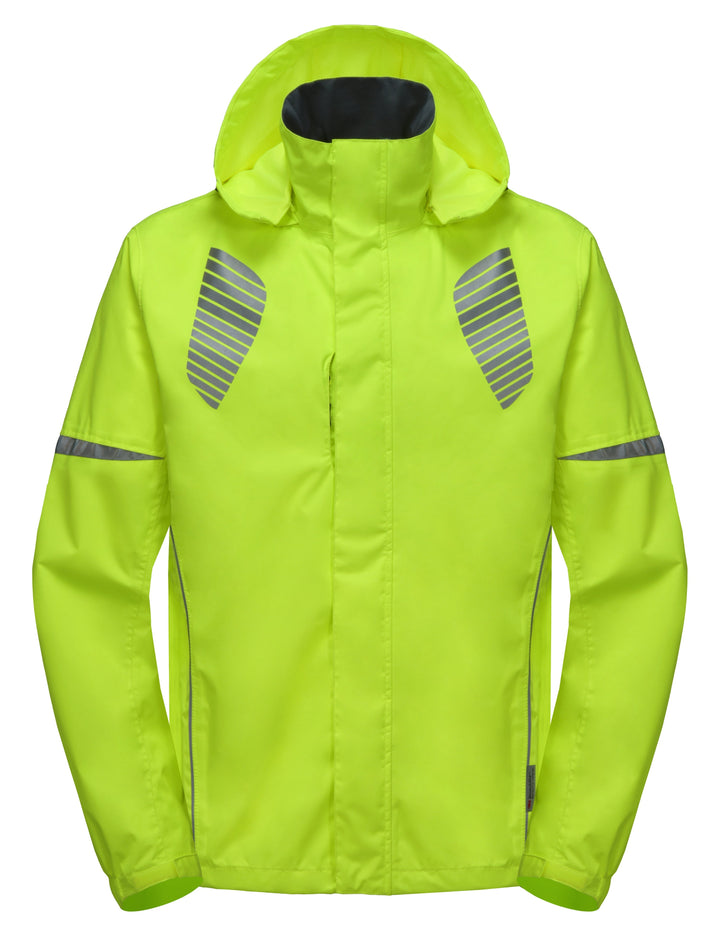 Men's Waterproof Reflective Packable Rain Jacket YZF US-DK