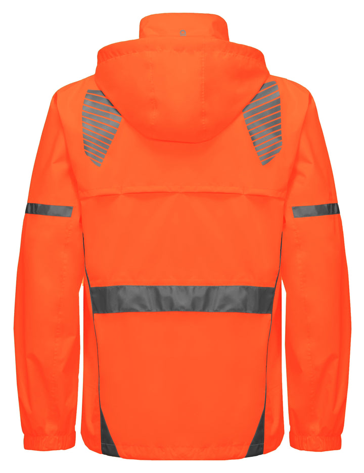 Men's Waterproof Reflective Packable Rain Jacket YZF US-DK