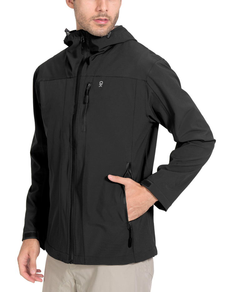 Men's Waterproof Windproof Rain Shell Hooded Jackets YZF US-DK