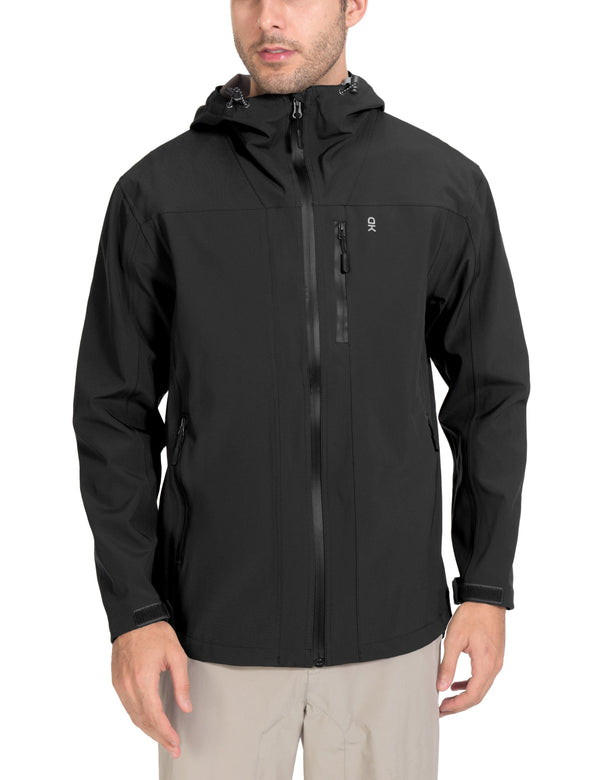 Men's Waterproof Windproof Rain Shell Hooded Jackets YZF US-DK