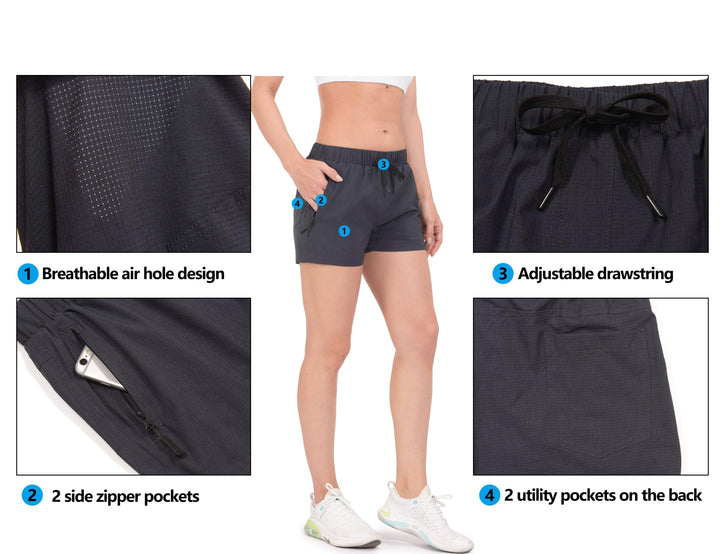 Women's 3 Inch Breathable Running Shorts YZF US-DK