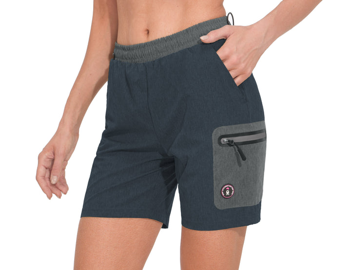 Women's 7 Inches Running Athletic Shorts with Liner YZF US-DK