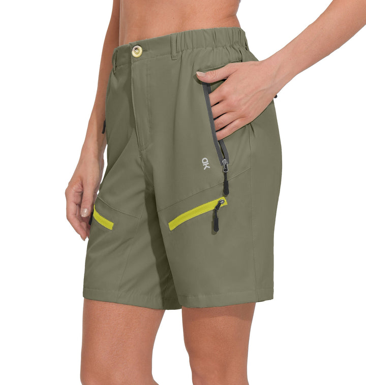 Women's 9 Inch Inseam Quick Dry Stretch Lightweight Cargo Shorts YZF US-DK