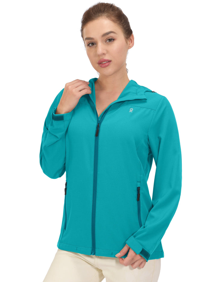 Women's Breathable Air-Holes Hooded Hiking Jackets YZF US-DK