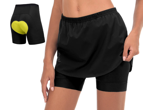 Women's Built-in 3D Padded Cycling Skorts YZF US-DS