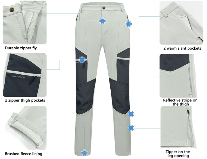 Women's Fleece Lined Hiking Ski Snow Pants YZF US-DK