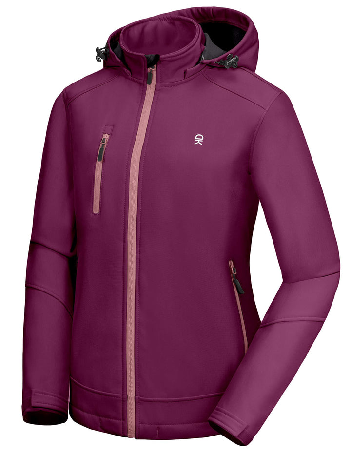 Women's Fleece Lined Ski Softshell Jacket YZF US-DK