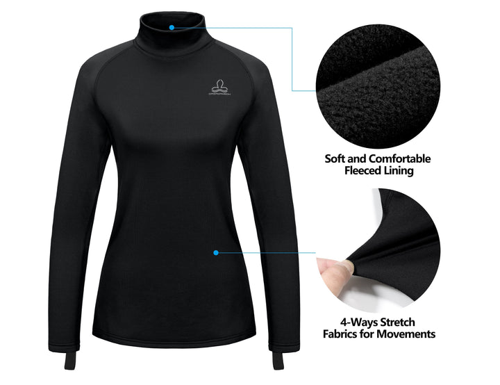 Women's Fleece Thermal Solid Color Underwear Set YZF US-DS