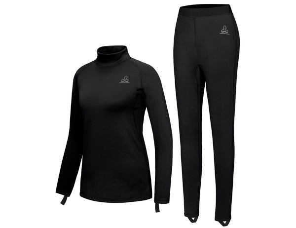 Women's Fleece Thermal Solid Color Underwear Set YZF US-DS