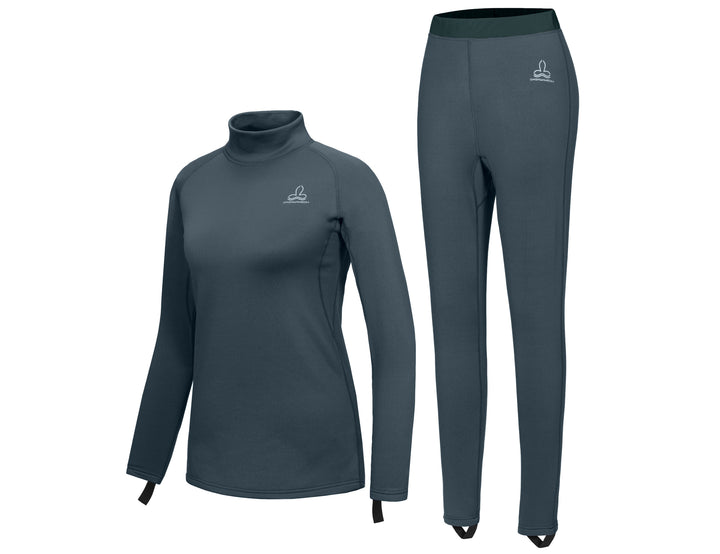 Women's Fleece Thermal Solid Color Underwear Set YZF US-DS