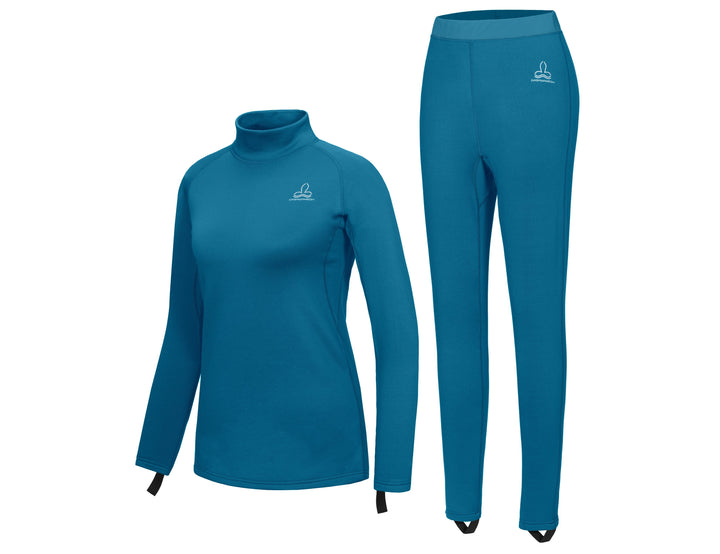 Women's Fleece Thermal Solid Color Underwear Set YZF US-DS