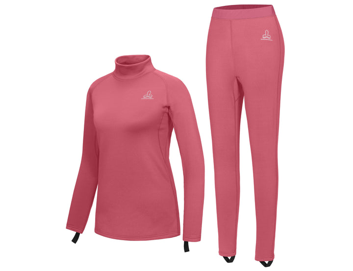 Women's Fleece Thermal Solid Color Underwear Set YZF US-DS