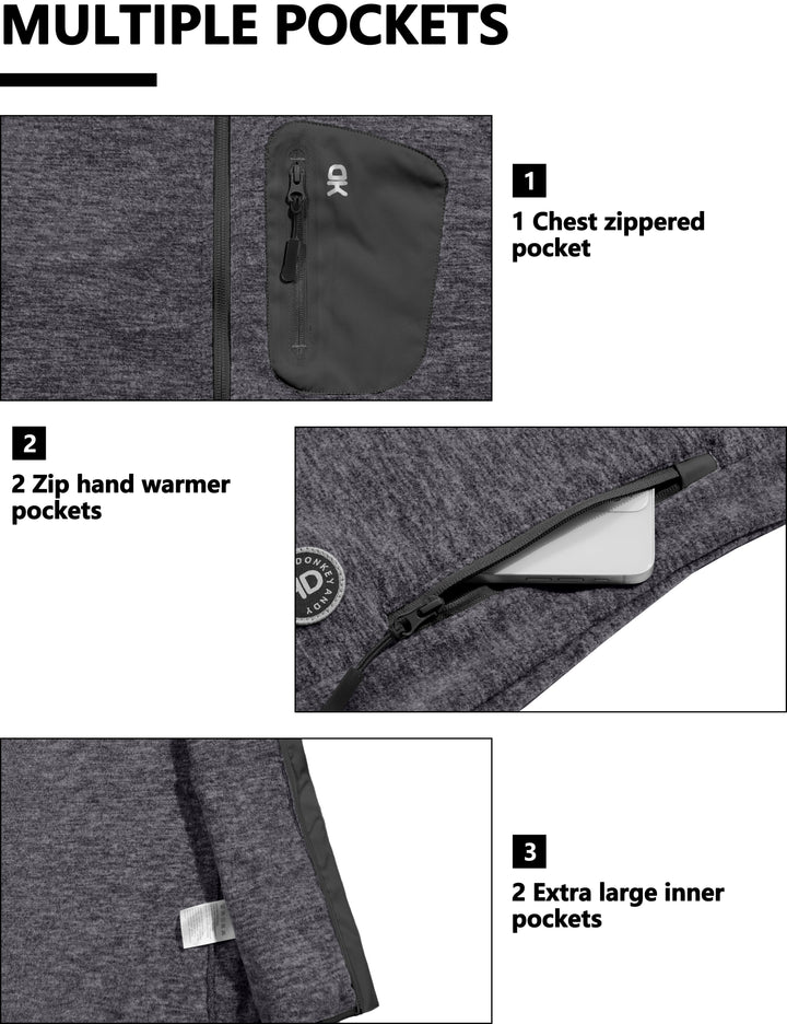 Women's Fleece Vest Full Zip Lightweight Vest YZF US-DK