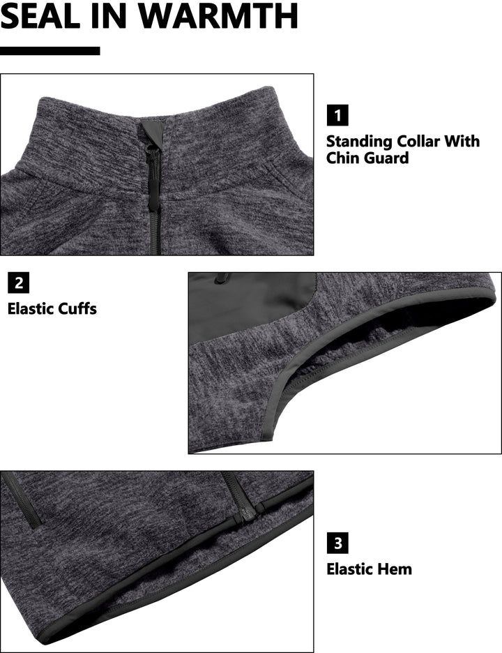 Women's Fleece Vest Full Zip Lightweight Vest YZF US-DK