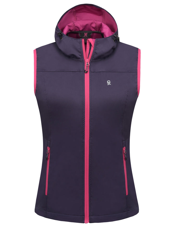 Women's Hooded Windproof Softshell Vest YZF US-DK