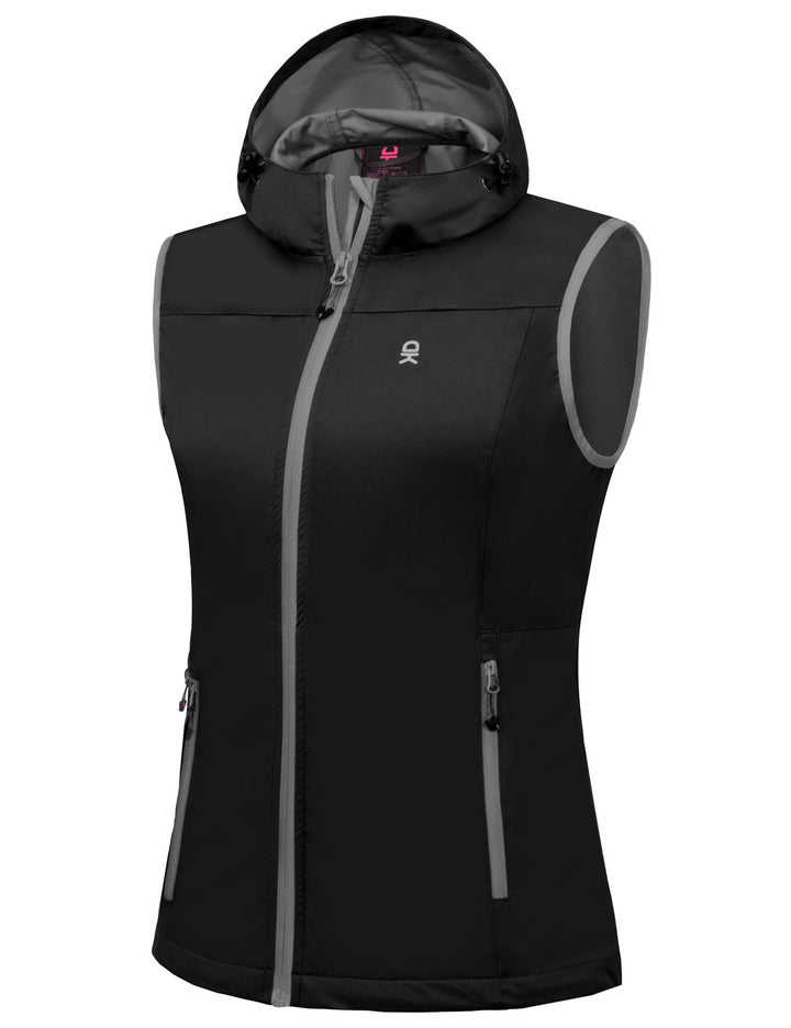 Women's Hooded Windproof Softshell Vest YZF US-DK