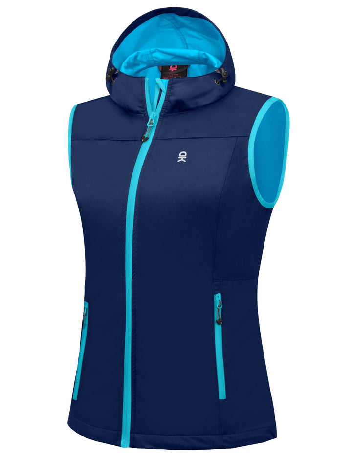 Women's Hooded Windproof Softshell Vest YZF US-DK