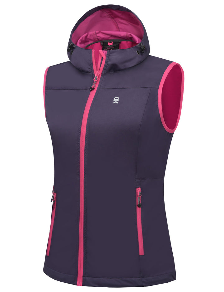 Women's Hooded Windproof Softshell Vest YZF US-DK