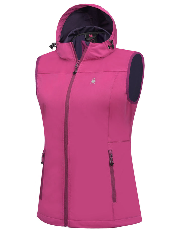 Women's Hooded Windproof Softshell Vest YZF US-DK