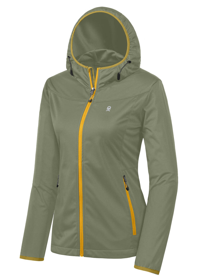 Women's Lightweight Hooded Hiking Softshell Jacket YZF US-DK