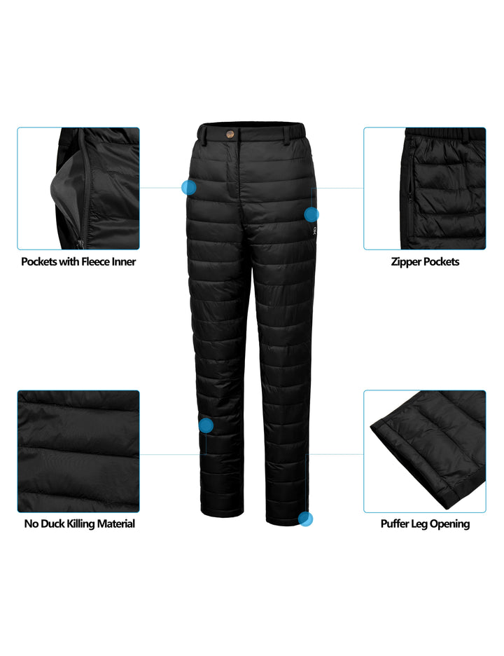 Women's Lightweight Puffy Ski Insulation Down Pants MP US-DK