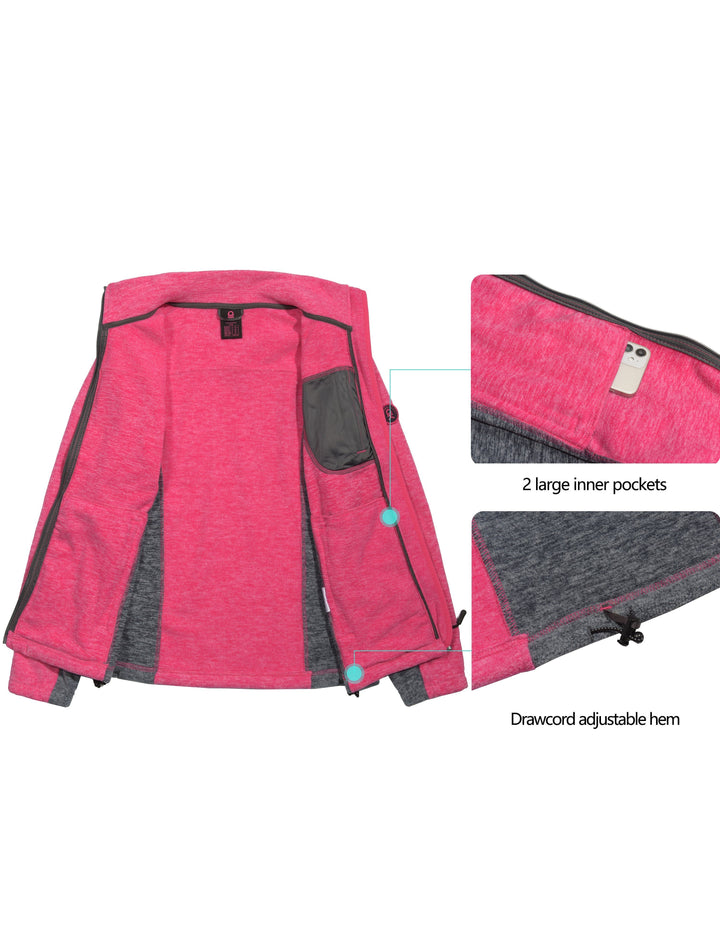 Women's Lightweight Recycled Polar Fleece Hiking Jacket YZF US-DK