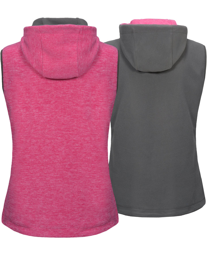 Women's  Lightweight Reversible Fleece Hood Vest MP US-DK