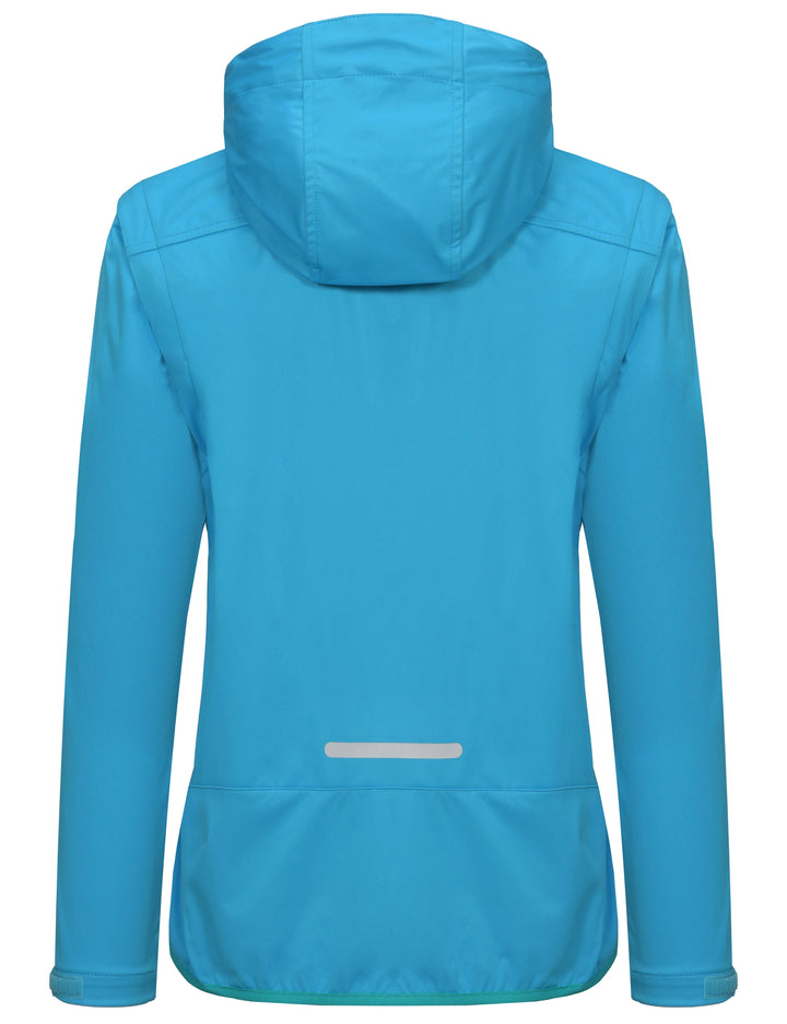 Women's Lightweight Softshell Hiking Jacket with Detachable Sleeves and Hood YZF US-DK