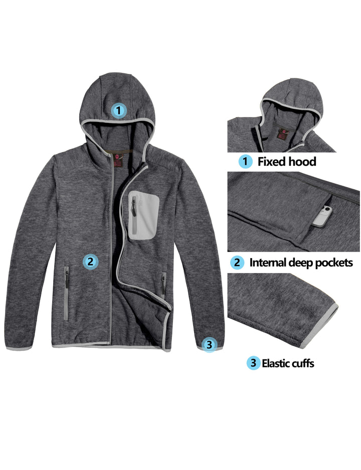 Women's Lightweight Warm Polar Fleece Running Hooded Jacket YZF US-DK