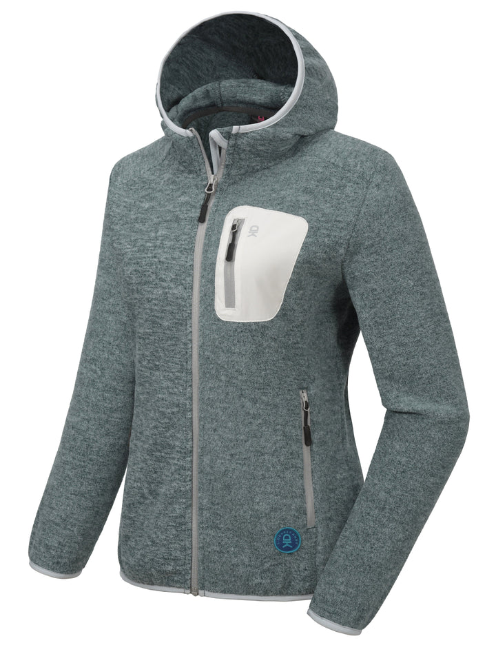 Women's Lightweight Warm Polar Fleece Running Hooded Jacket YZF US-DK