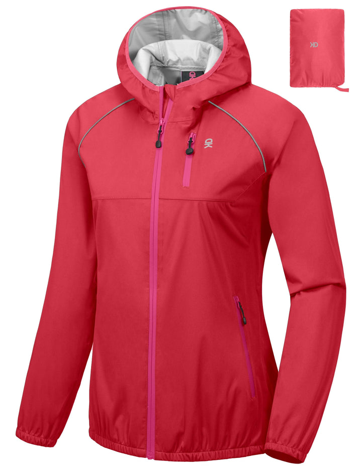 Women's Rain Cycling Bike Waterproof Jacket with Hood YZF US-DK