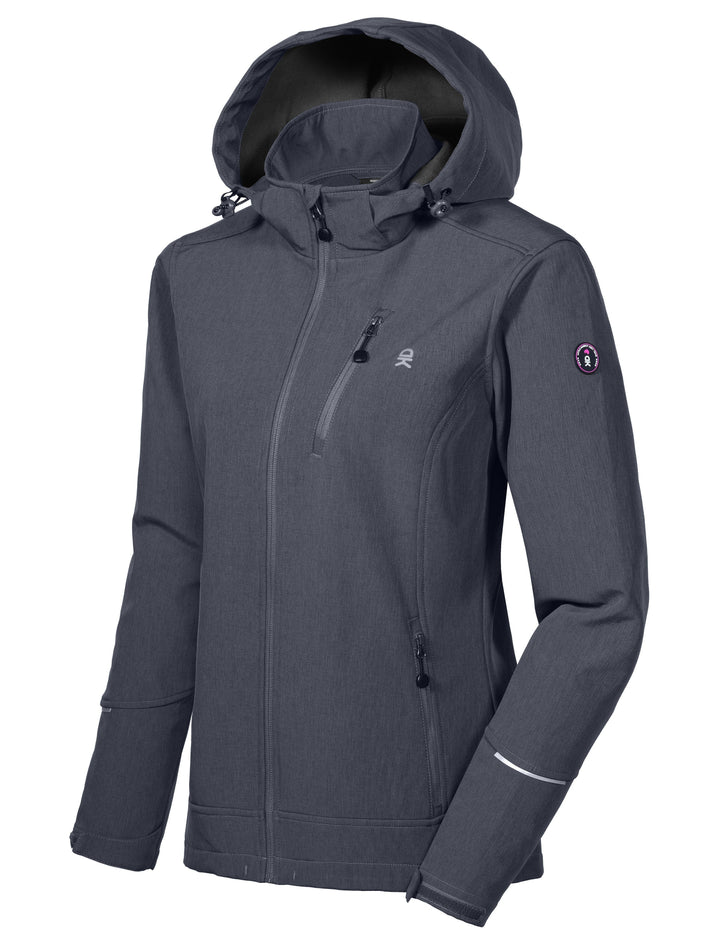 Women's Removable Hood Softshell Ski Jacket YZF US-DK