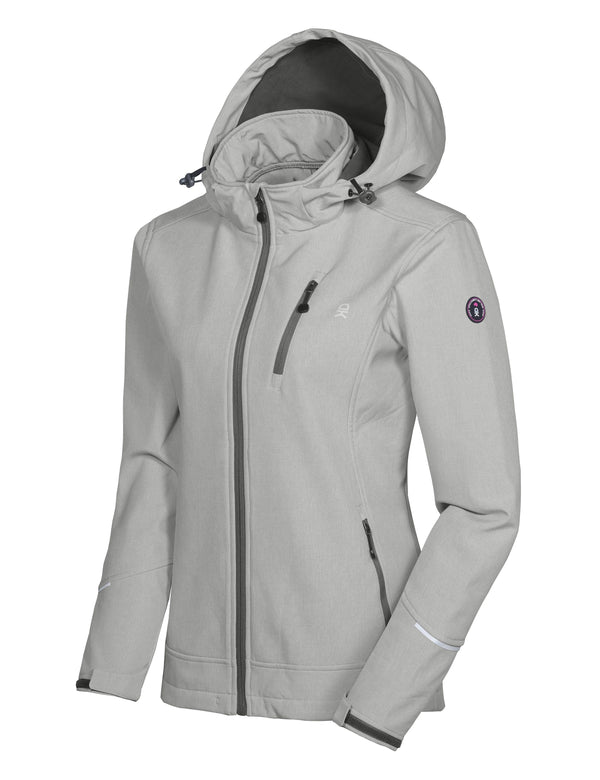 Women's Removable Hood Softshell Ski Jacket YZF US-DK