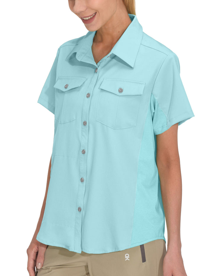 Women's Stretch Quick Dry UPF50+ Hiking Short Sleeve Shirt YZF US-DK