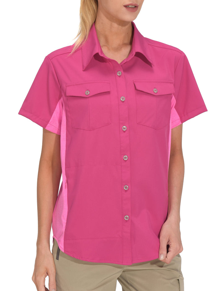 Women's Stretch Quick Dry UPF50+ Hiking Short Sleeve Shirt YZF US-DK