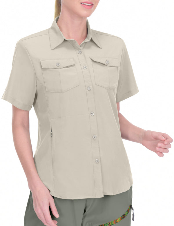 Women's Stretch Quick Dry UPF50+ Short Sleeve Shirt YZF US-DK