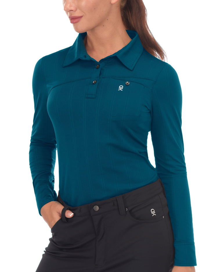 Women's Ultra-Elastic UPF50+ Golf Polo Shirts YZF US-DK