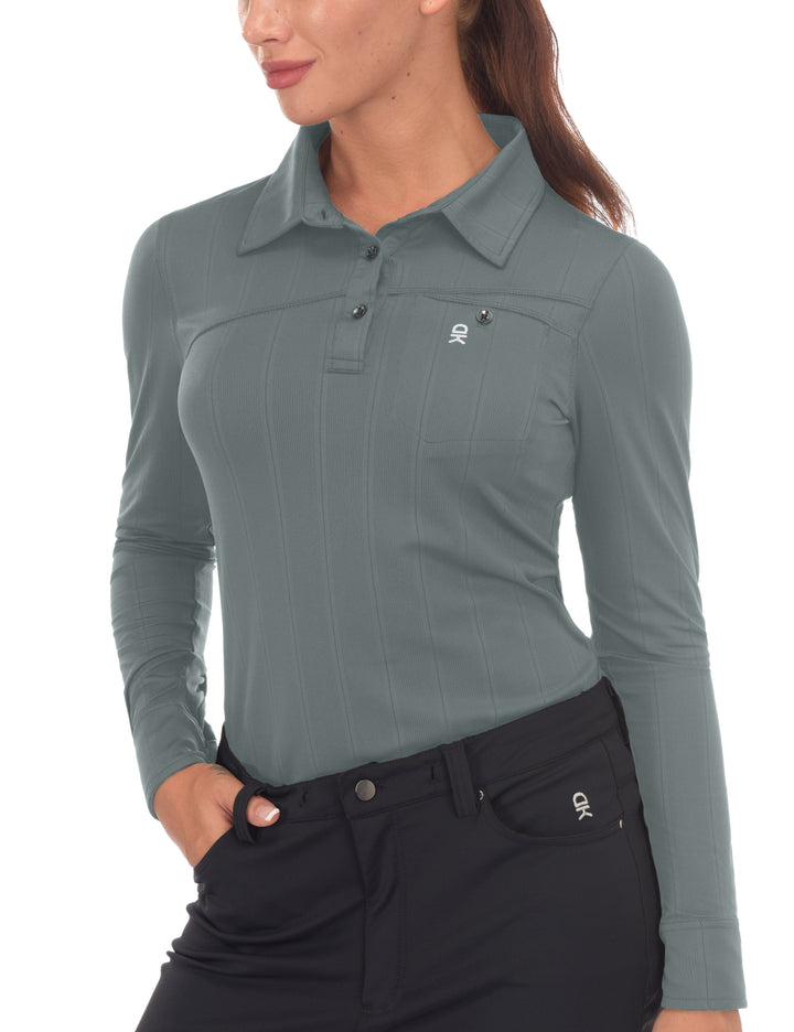 Women's Ultra-Elastic UPF50+ Golf Polo Shirts YZF US-DK