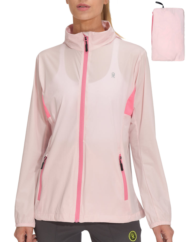 Women's UPF 50+ Lightweight Packable Running Jacket MP US-DK