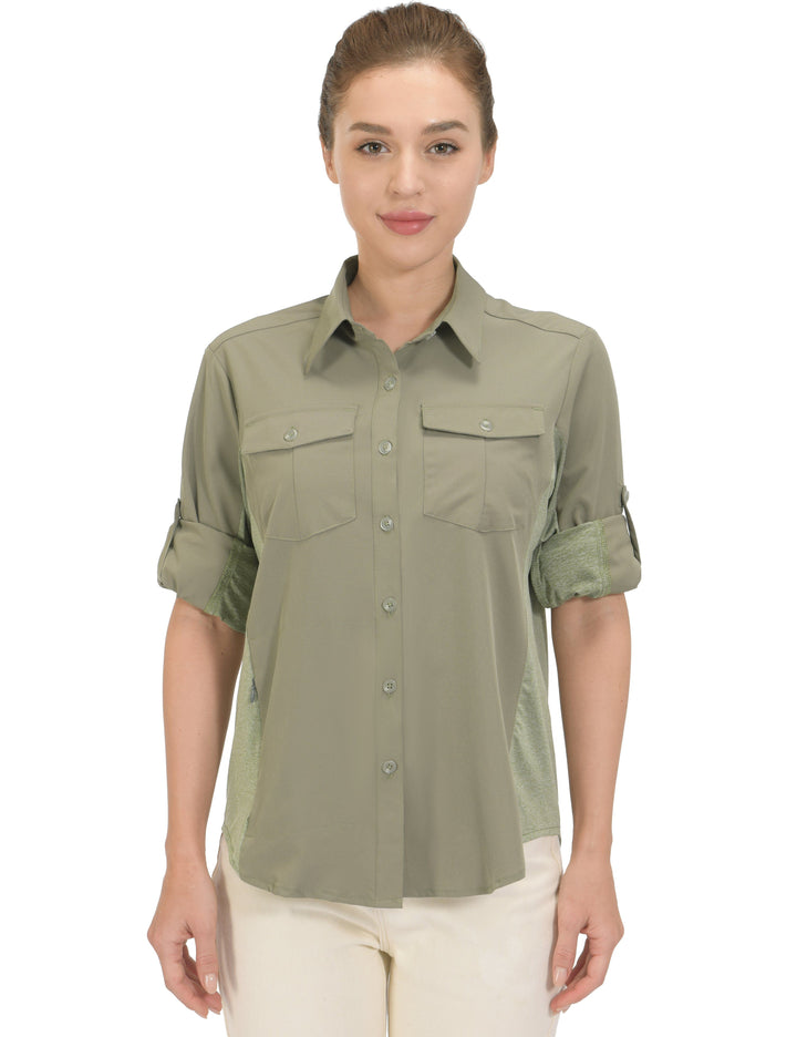 Women's UPF 50+ Long Sleeve Hiking Shirt YZF US-DK