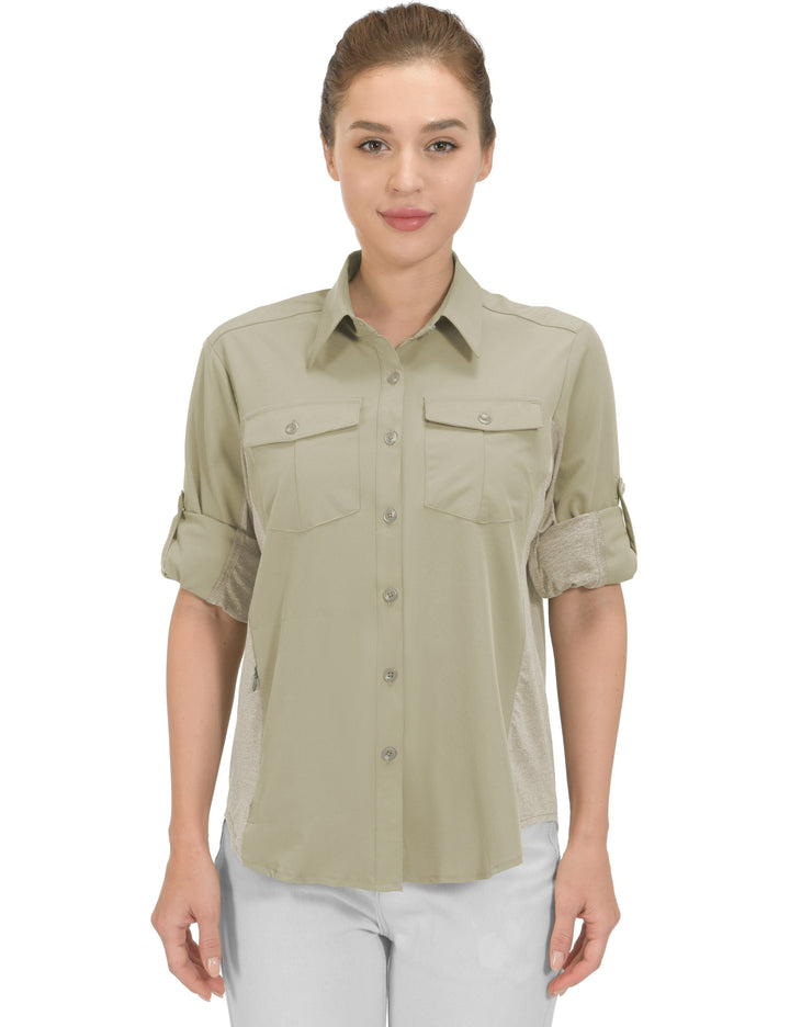 Women's UPF 50+ Long Sleeve Hiking Shirt YZF US-DK