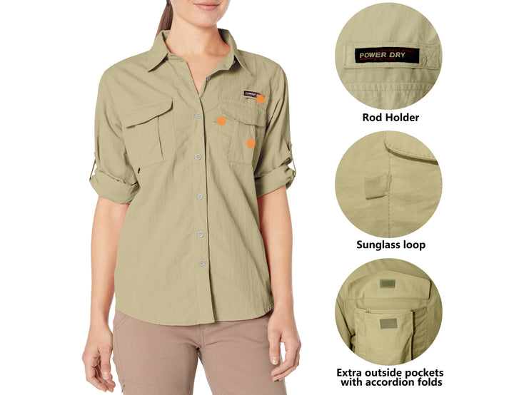 Women's UPF 50+ UV Protection Long Sleeve Fishing Shirt YZF US-DK