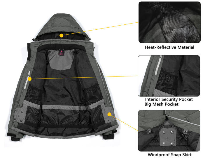 Women's Warm Windproof Ski Insulated Jacket YZF US-DK