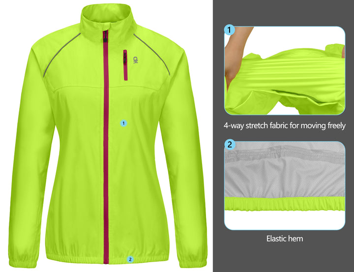 Women's Waterproof Cycling Running Packable Rain Jacket YZF US-DK