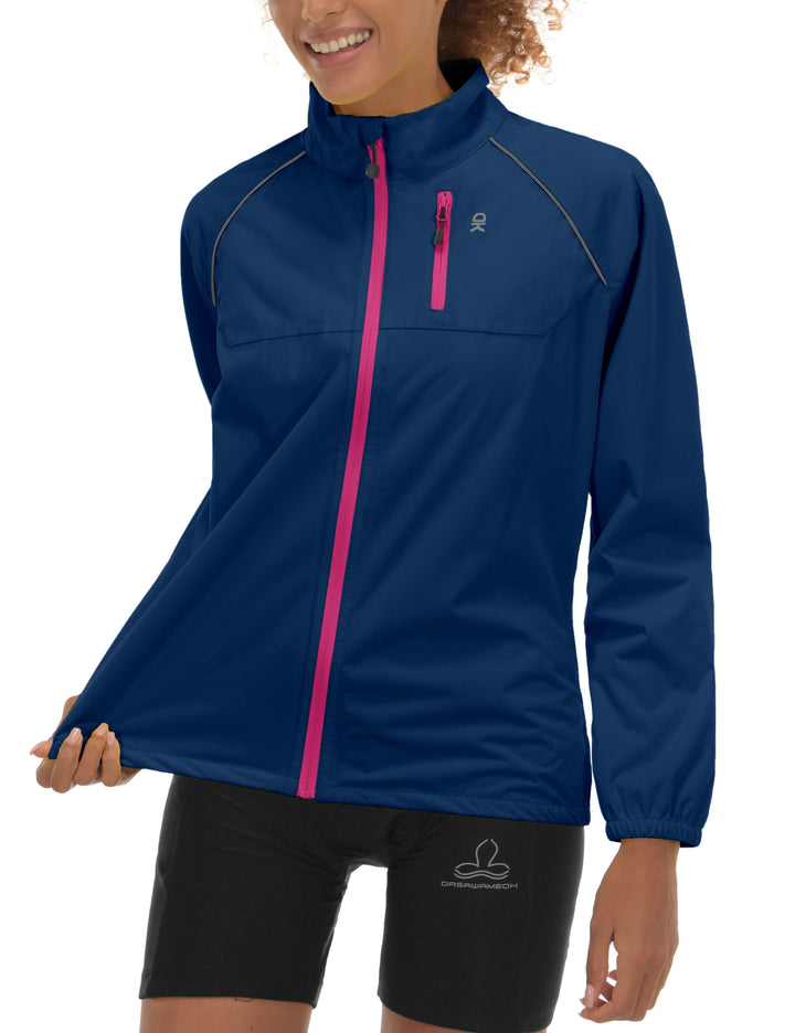 Women's Waterproof Cycling Running Packable Rain Jacket YZF US-DK