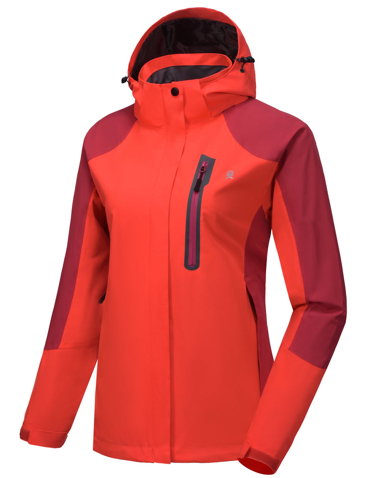 Women's Waterproof Hiking Travel Shell Breathable Rain Jacket YZF US-DK