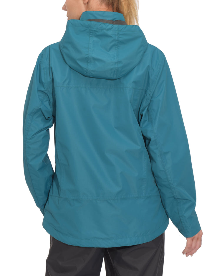 Women's Waterproof Hooded Hiking Travel Rain Shell Jacket YZF US-DK