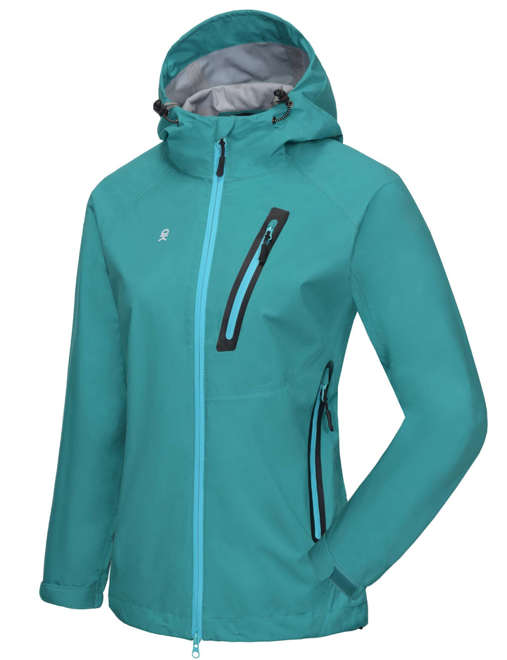 Women's Waterproof  Lightweight Hiking Rain Jacket YZF US-DK