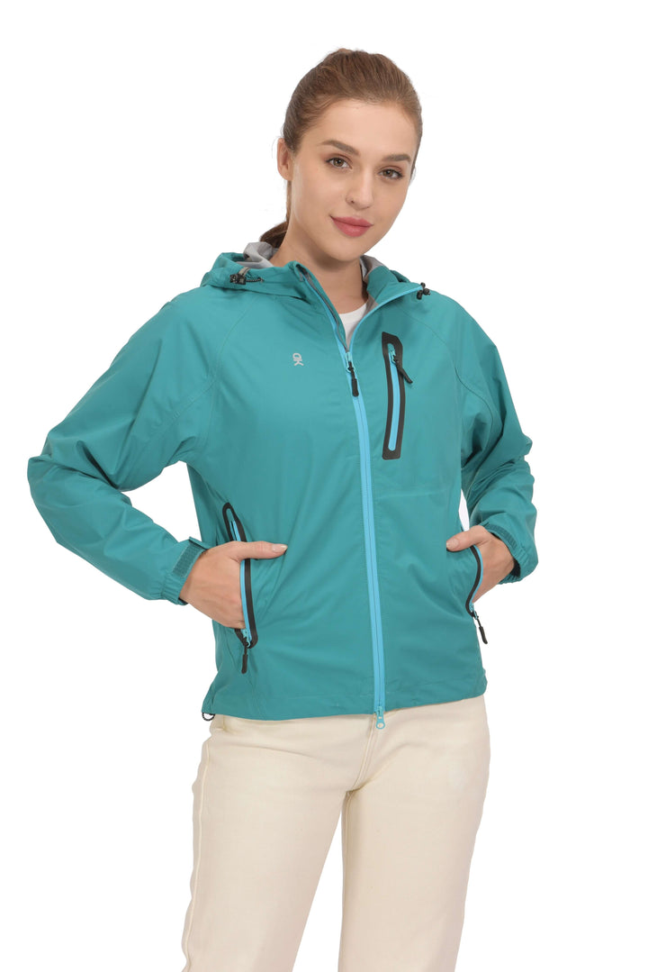 Women's Waterproof  Lightweight Hiking Rain Jacket YZF US-DK